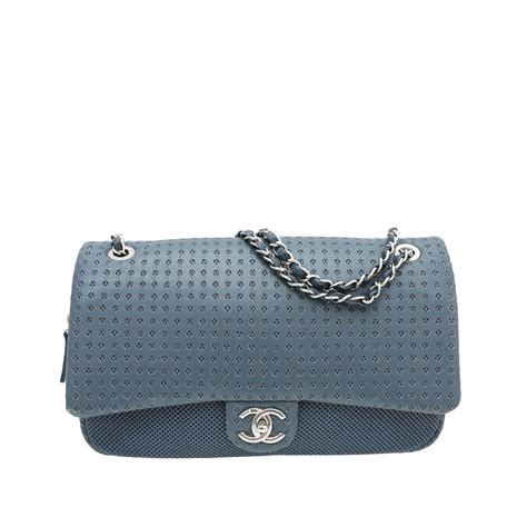 chanel easy flap blue